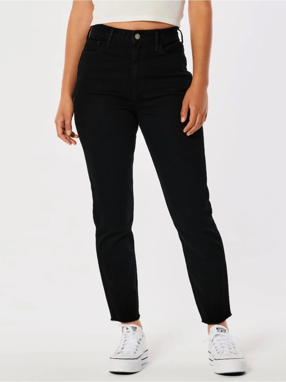HOLLISTER Classic Stretch Ultra High-Rise Navy Mom Pant Juniors 1R W25 L27 NWOT